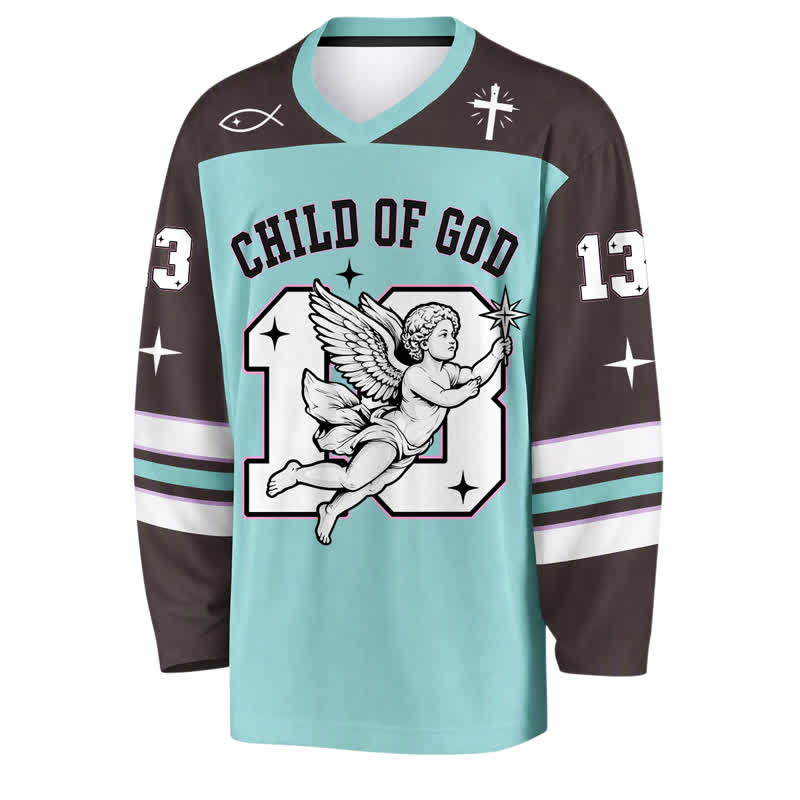 Christianartworkshop Child Of God Angel 13 Langarm-Hockeytrikot - image 1