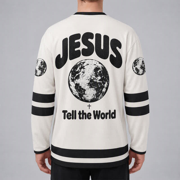 Christianartworkshop Erzähl der Welt von Jesus – Schwarzes und weißes Hockeytrikot - image 4