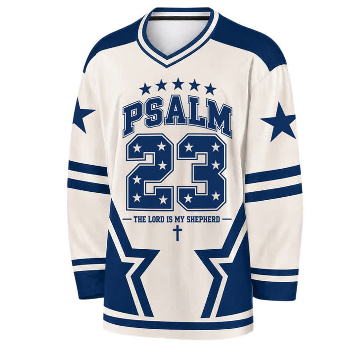 Christianartworkshop Psalm 23 Sternnummer Langarm-Hockeytrikot - image 1