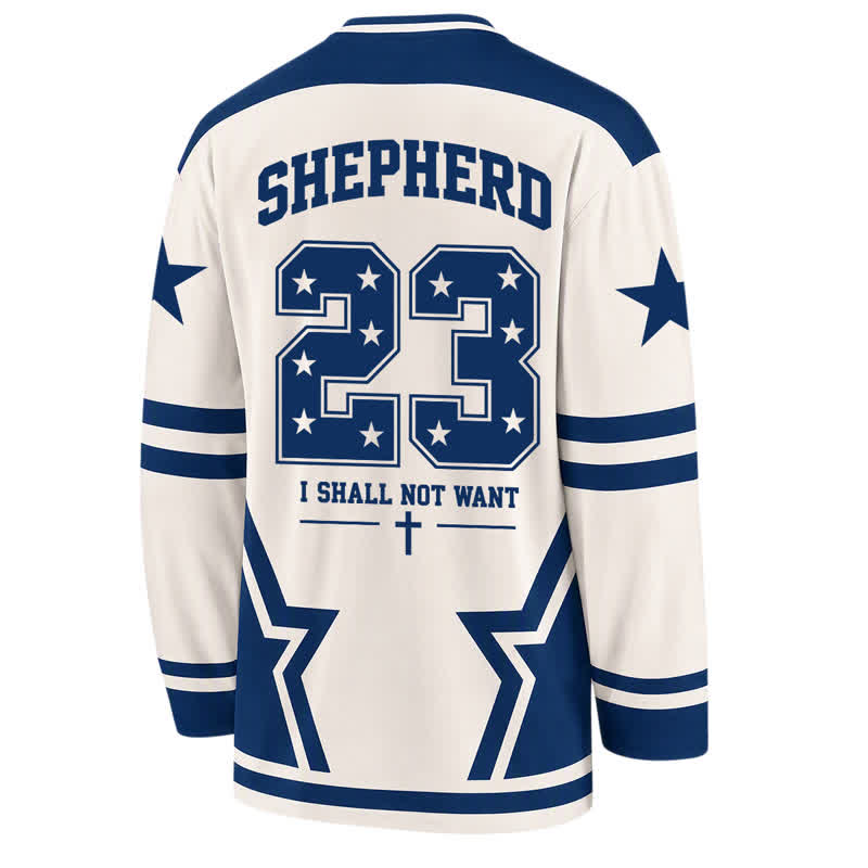 Christianartworkshop Psalm 23 Sternnummer Langarm-Hockeytrikot - image 2