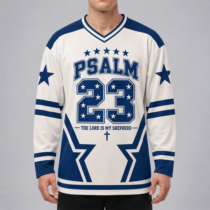 Christianartworkshop Psalm 23 Sternnummer Langarm-Hockeytrikot - image 3