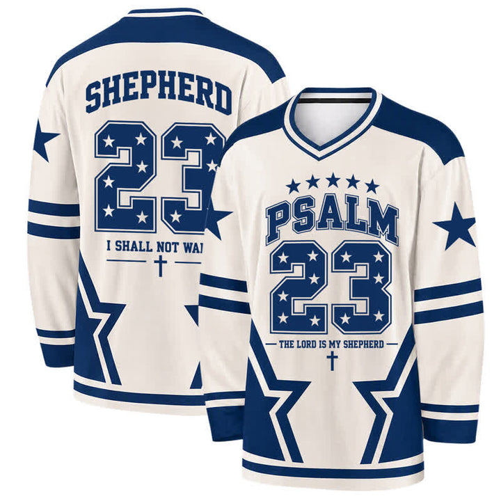 Christianartworkshop Psalm 23 Sternnummer Langarm-Hockeytrikot - 5XL - image 0