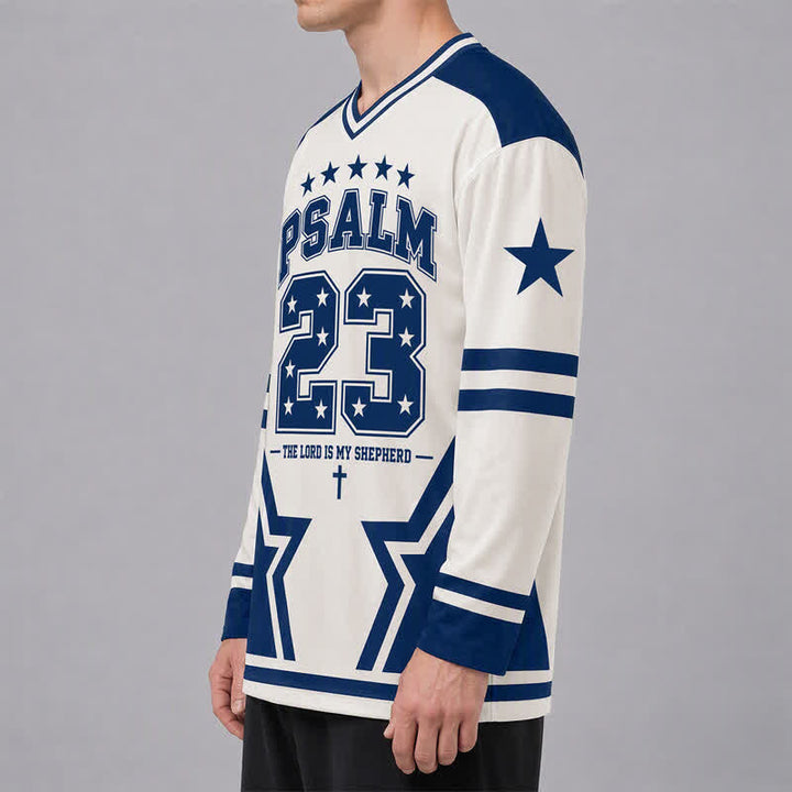 Christianartworkshop Psalm 23 Sternnummer Langarm-Hockeytrikot - image 6