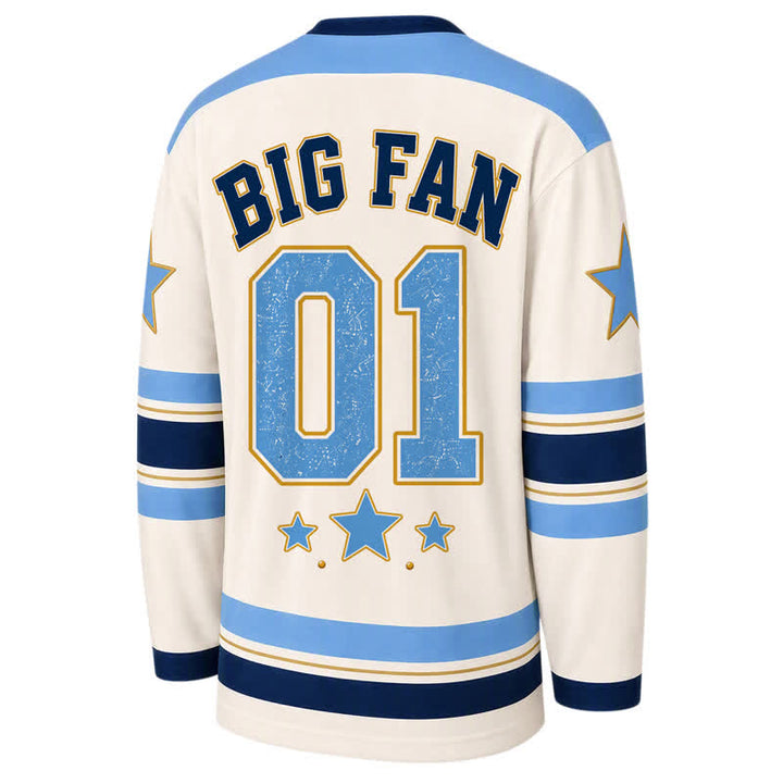 Christianartworkshop Big Jesus Fan Star Blue Langarm-Hockeytrikot - image 2