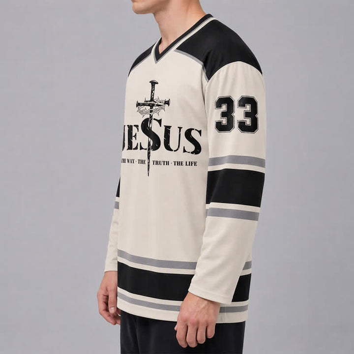 Christianartworkshop Jesus 33 Dornenkrone Langarm-Hockeytrikot - image 6