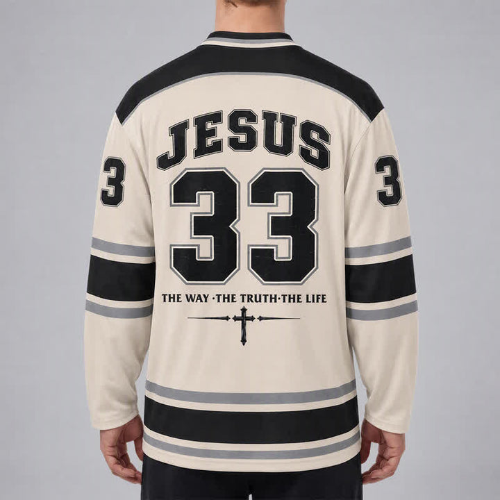 Christianartworkshop Jesus 33 Dornenkrone Langarm-Hockeytrikot - image 4