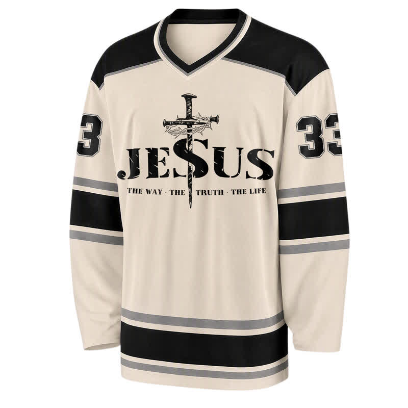 Christianartworkshop Jesus 33 Dornenkrone Langarm-Hockeytrikot - image 1