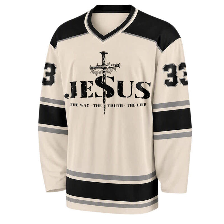Christianartworkshop Jesus 33 Dornenkrone Langarm-Hockeytrikot - image 1
