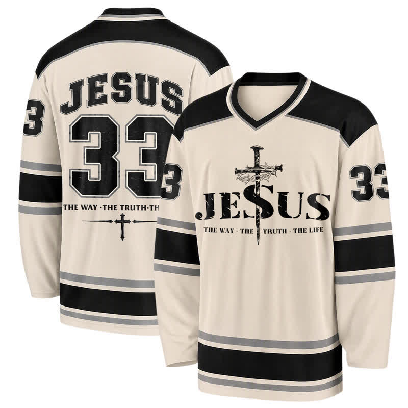 Christianartworkshop Jesus 33 Dornenkrone Langarm-Hockeytrikot - 5XL - image 0