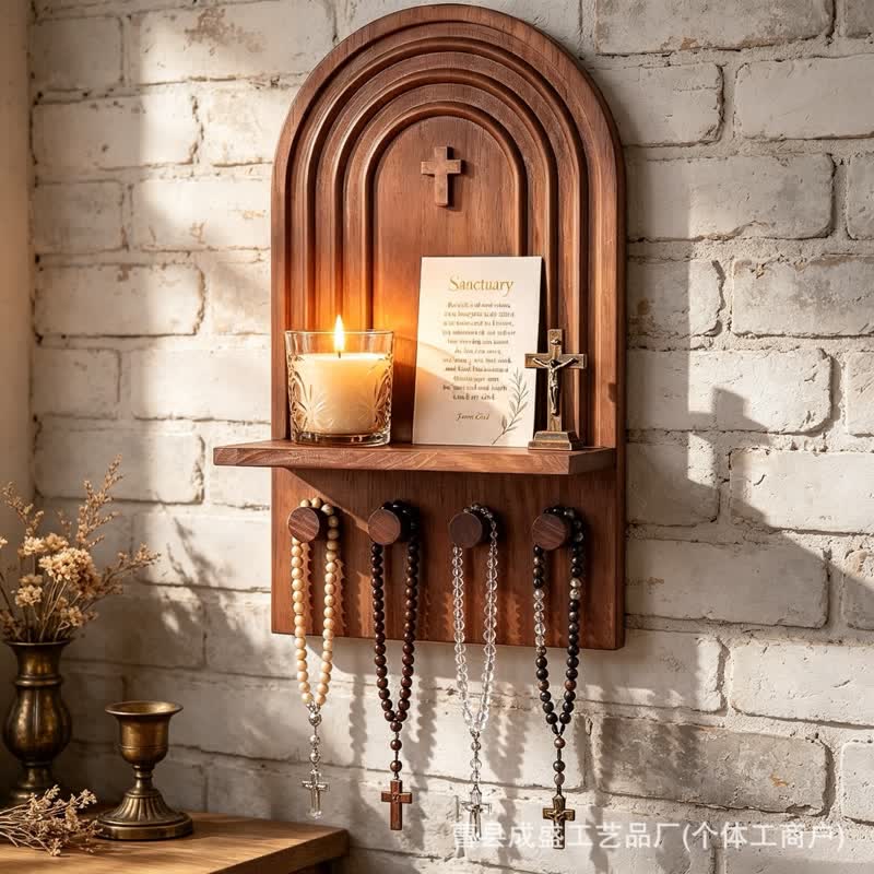 Christianartworkshop Vintage-Andachtswandregal mit Kreuz: Leuchtfeuer sanften himmlischen Glanzes - image 1