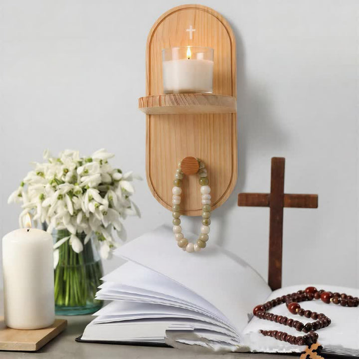 Christianartworkshop Gebetsaltar aus Holz mit aufgedrucktem Kreuz: Träger zeitlosen heiligen Segens - image 3