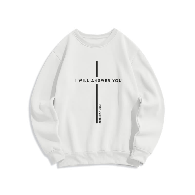 Christianartworkshop Ich werde dir antworten – Oversize-Sweatshirt mit Kreuzgrafik und Rundhalsausschnitt - Weiß - 2XL - image 1