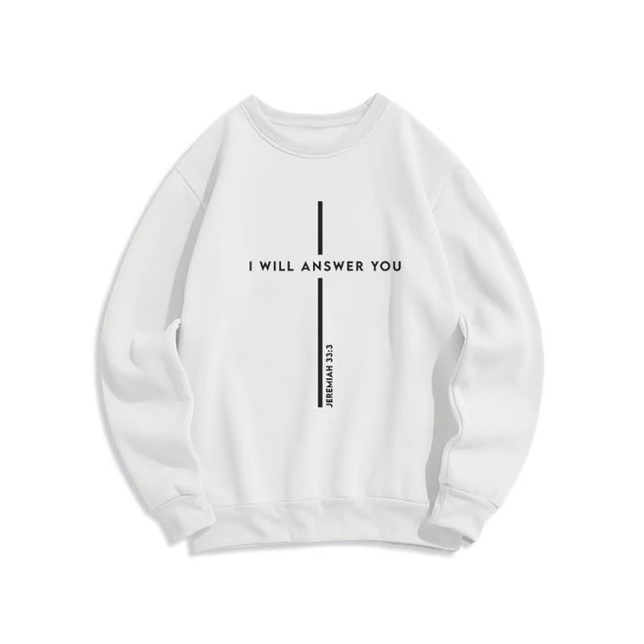 Christianartworkshop Ich werde dir antworten – Oversize-Sweatshirt mit Kreuzgrafik und Rundhalsausschnitt - Weiß - 2XL - image 1