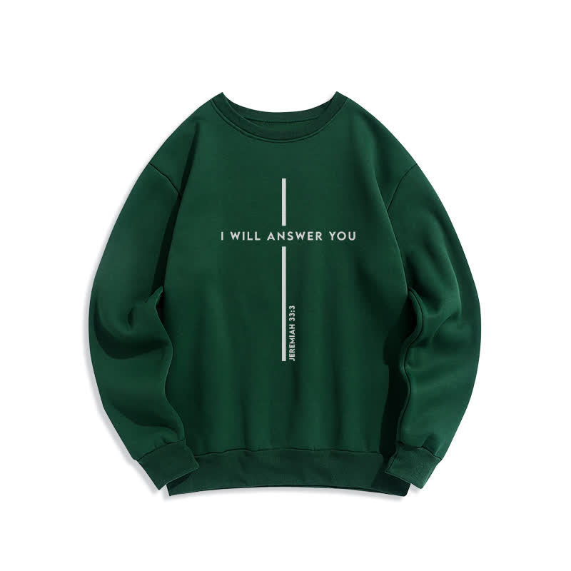 Christianartworkshop Ich werde dir antworten – Oversize-Sweatshirt mit Kreuzgrafik und Rundhalsausschnitt - Grün - 2XL - image 3