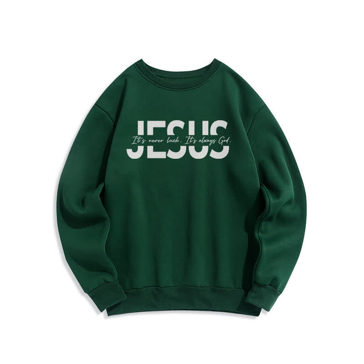 Christianartworkshop Übergroßes Sweatshirt mit Jesus-Aufdruck, gefüttert mit Fleece, Rundhalsausschnitt - Grün - 2XL - image 5