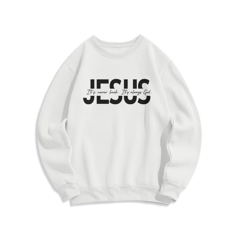 Christianartworkshop Übergroßes Sweatshirt mit Jesus-Aufdruck, gefüttert mit Fleece, Rundhalsausschnitt - Weiß - 2XL - image 1
