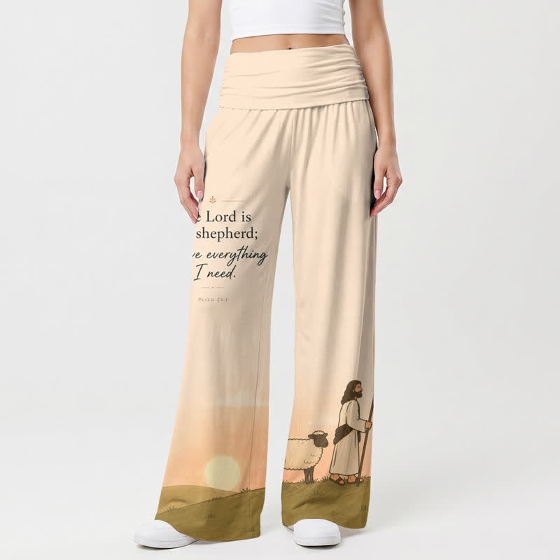 Christianartworkshop Die „Herr ist mein Hirte“-Damenhose mit weitem Bein - image 1