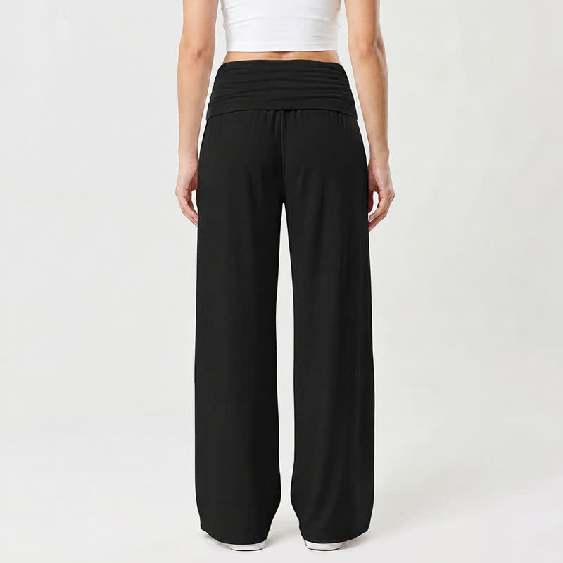 Christianartworkshop It Is Finished Cross Foldover Damen-Hose mit weitem Bein - image 2