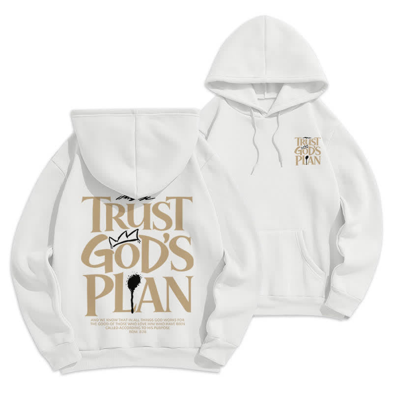 Christianartworkshop Vertraue Gottes Plan – Brauner Streetwear-Pullover-Hoodie - Weiß - 2XL - image 3