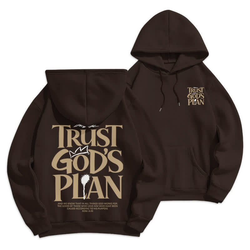 Christianartworkshop Vertraue Gottes Plan – Brauner Streetwear-Pullover-Hoodie - Braun - 2XL - image 0