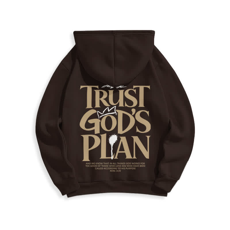 Christianartworkshop Vertraue Gottes Plan – Brauner Streetwear-Pullover-Hoodie - image 1