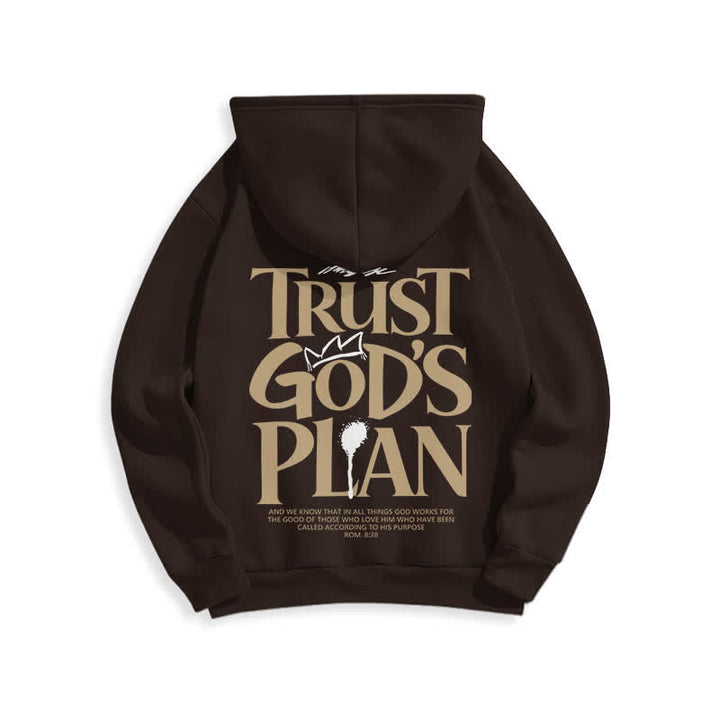Christianartworkshop Vertraue Gottes Plan – Brauner Streetwear-Pullover-Hoodie - image 1