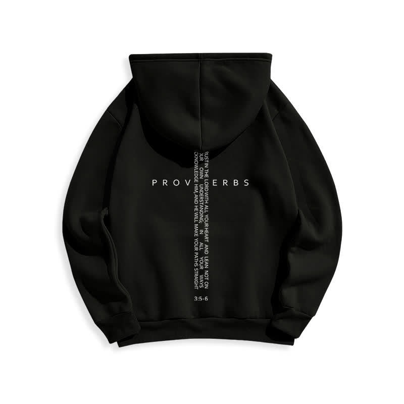 Christianartworkshop Weißer Hoodie mit Fleecefutter und Spruchkreuz-Motiv - image 4