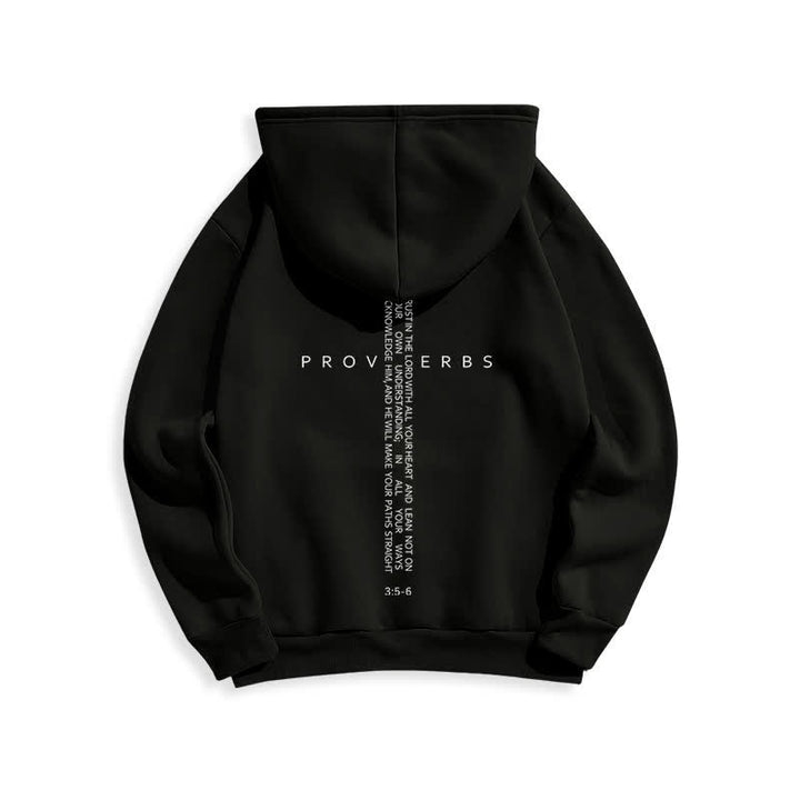 Christianartworkshop Weißer Hoodie mit Fleecefutter und Spruchkreuz-Motiv - image 4
