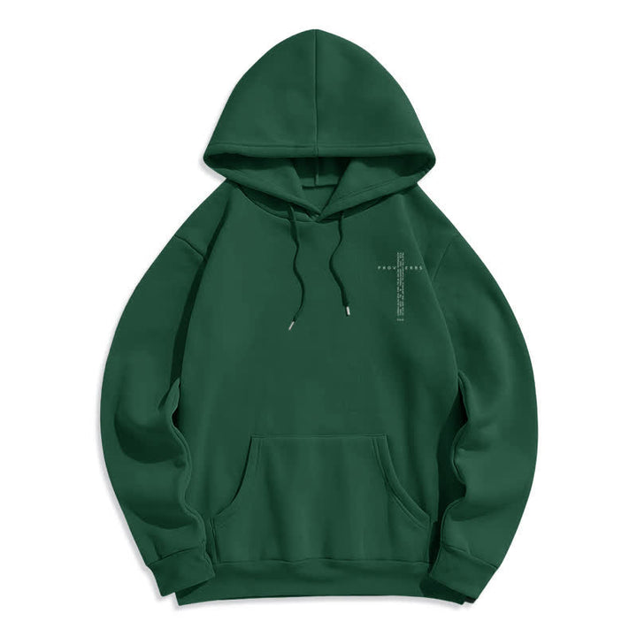 Christianartworkshop Weißer Hoodie mit Fleecefutter und Spruchkreuz-Motiv - image 14