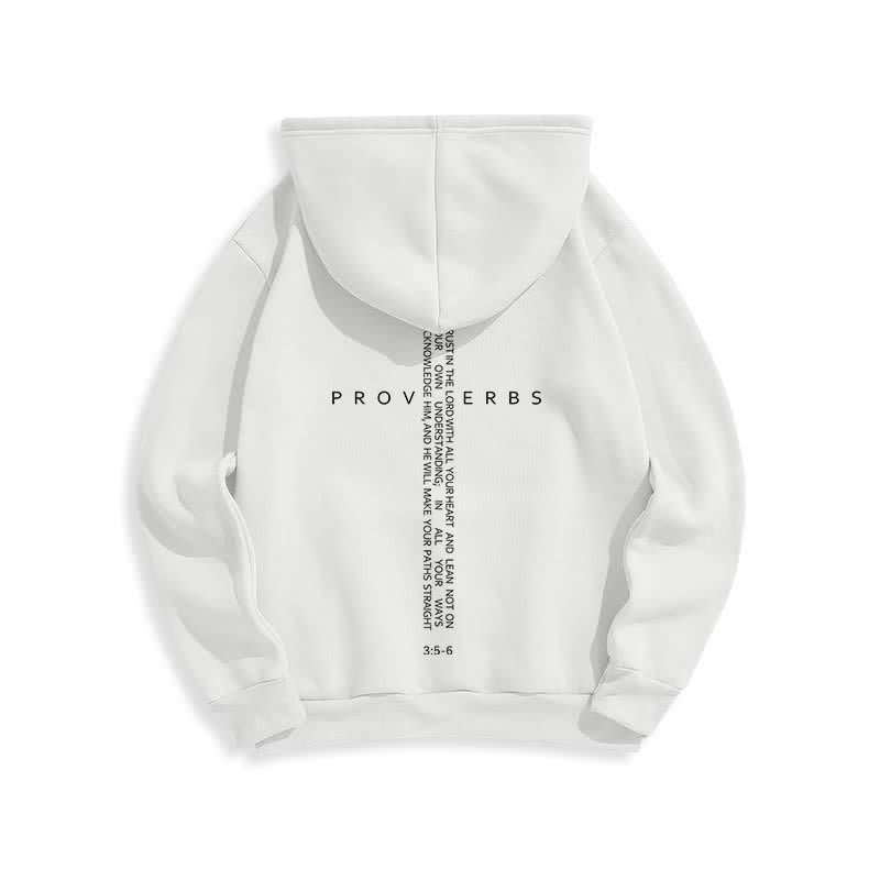Christianartworkshop Weißer Hoodie mit Fleecefutter und Spruchkreuz-Motiv - image 1