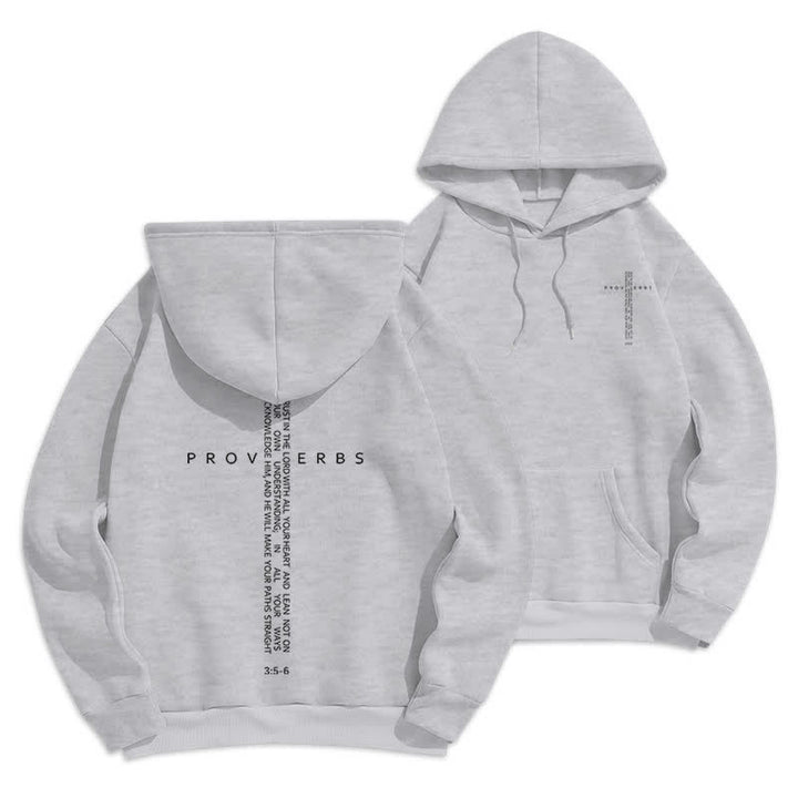 Christianartworkshop Weißer Hoodie mit Fleecefutter und Spruchkreuz-Motiv - Grau - 2XL - image 9