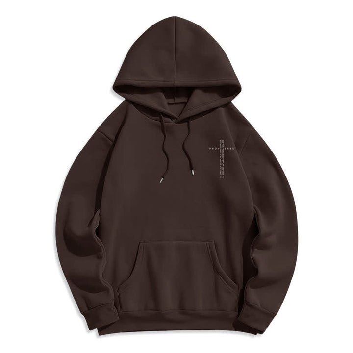 Christianartworkshop Weißer Hoodie mit Fleecefutter und Spruchkreuz-Motiv - image 8