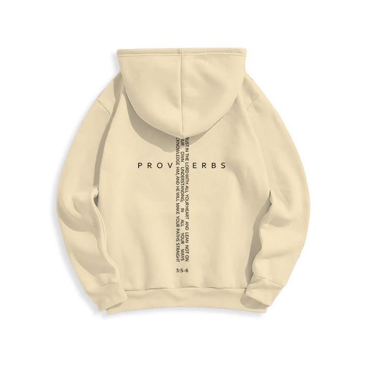 Christianartworkshop Weißer Hoodie mit Fleecefutter und Spruchkreuz-Motiv - image 16