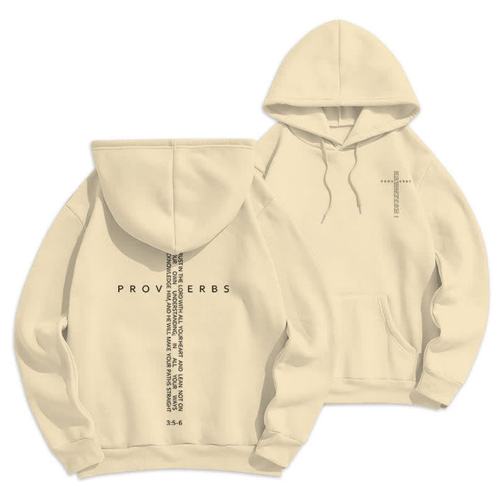 Christianartworkshop Weißer Hoodie mit Fleecefutter und Spruchkreuz-Motiv - Beige - 2XL - image 15