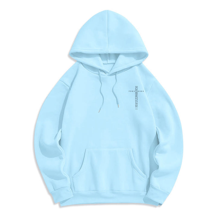 Christianartworkshop Weißer Hoodie mit Fleecefutter und Spruchkreuz-Motiv - image 20
