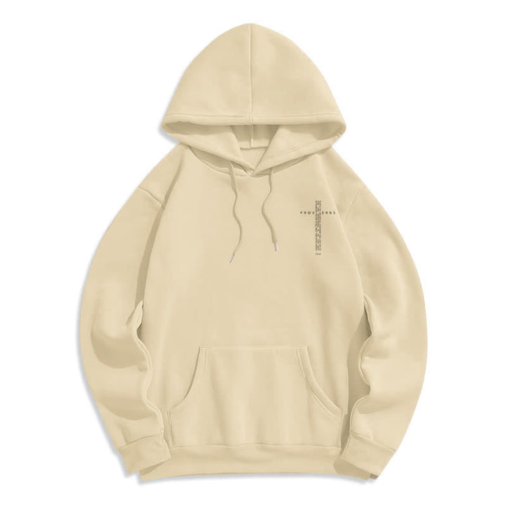 Christianartworkshop Weißer Hoodie mit Fleecefutter und Spruchkreuz-Motiv - image 17
