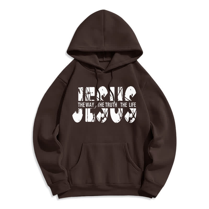 Christianartworkshop Jesus – Der Weg, die Wahrheit, das Leben – Fleece-Hoodie - Braun - 2XL - image 4