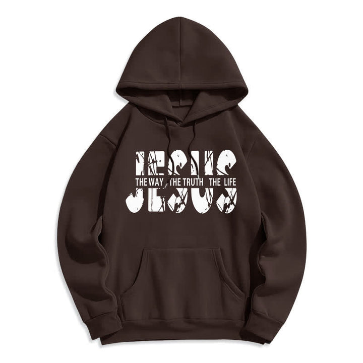 Christianartworkshop Jesus – Der Weg, die Wahrheit, das Leben – Fleece-Hoodie - Braun - 2XL - image 4