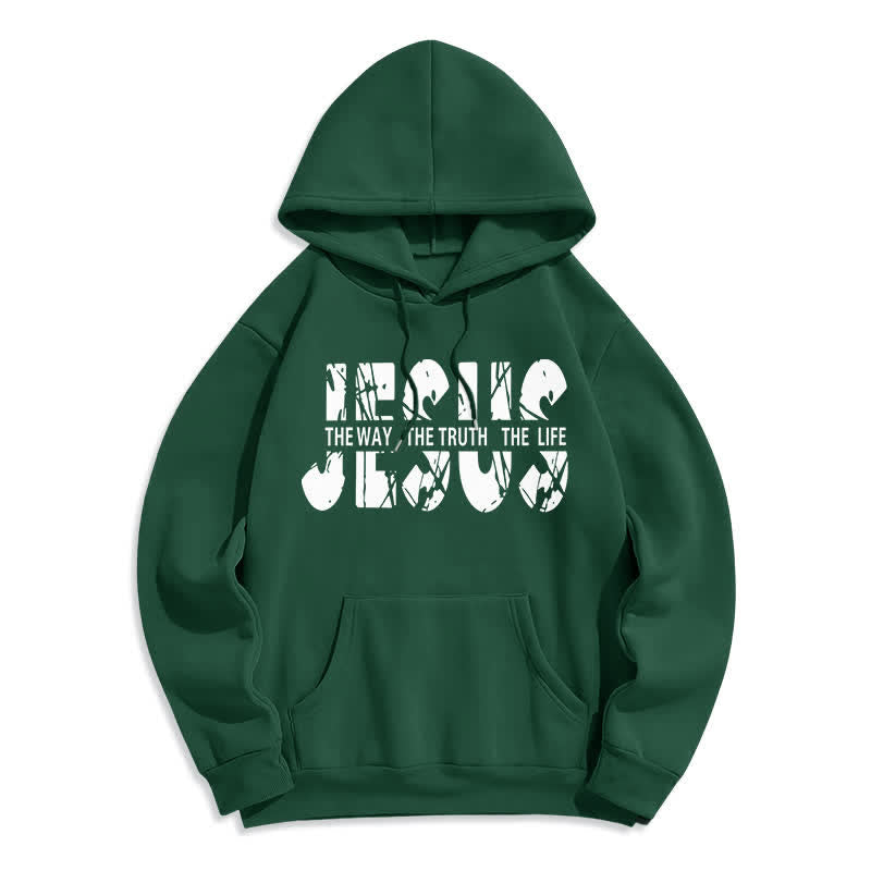 Christianartworkshop Jesus – Der Weg, die Wahrheit, das Leben – Fleece-Hoodie - Grün - 2XL - image 3