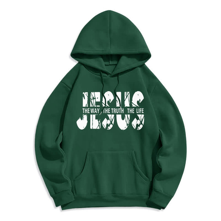 Christianartworkshop Jesus – Der Weg, die Wahrheit, das Leben – Fleece-Hoodie - Grün - 2XL - image 3