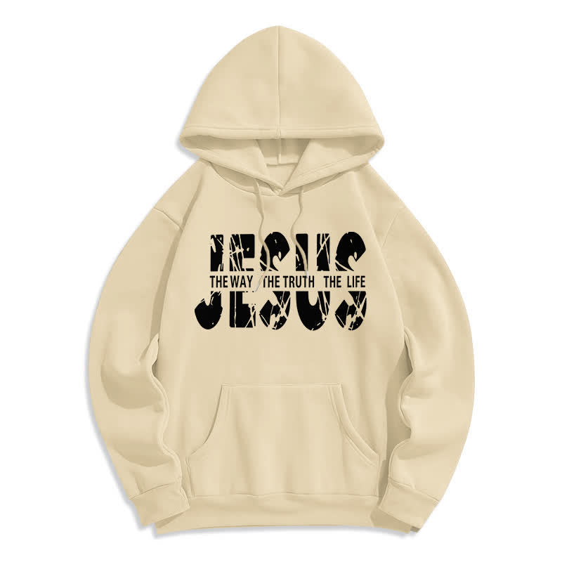 Christianartworkshop Jesus – Der Weg, die Wahrheit, das Leben – Fleece-Hoodie - Beige - 2XL - image 7