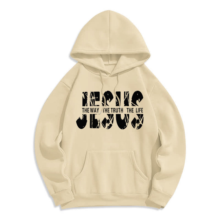 Christianartworkshop Jesus – Der Weg, die Wahrheit, das Leben – Fleece-Hoodie - Beige - 2XL - image 7