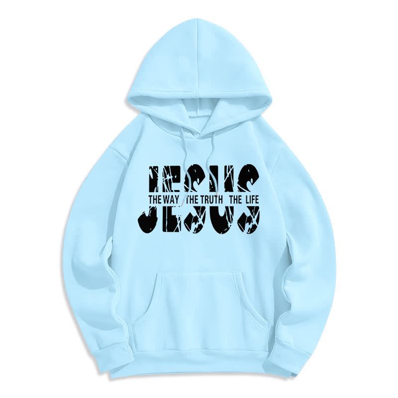 Christianartworkshop Jesus – Der Weg, die Wahrheit, das Leben – Fleece-Hoodie - Blau - 2XL - image 6