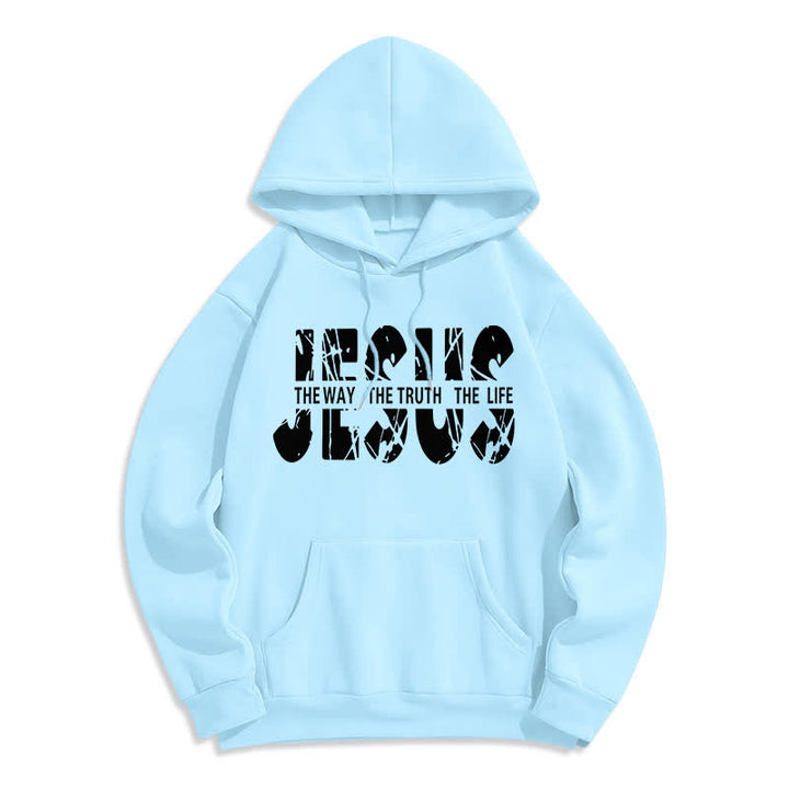 Christianartworkshop Jesus – Der Weg, die Wahrheit, das Leben – Fleece-Hoodie - Blau - 2XL - image 6