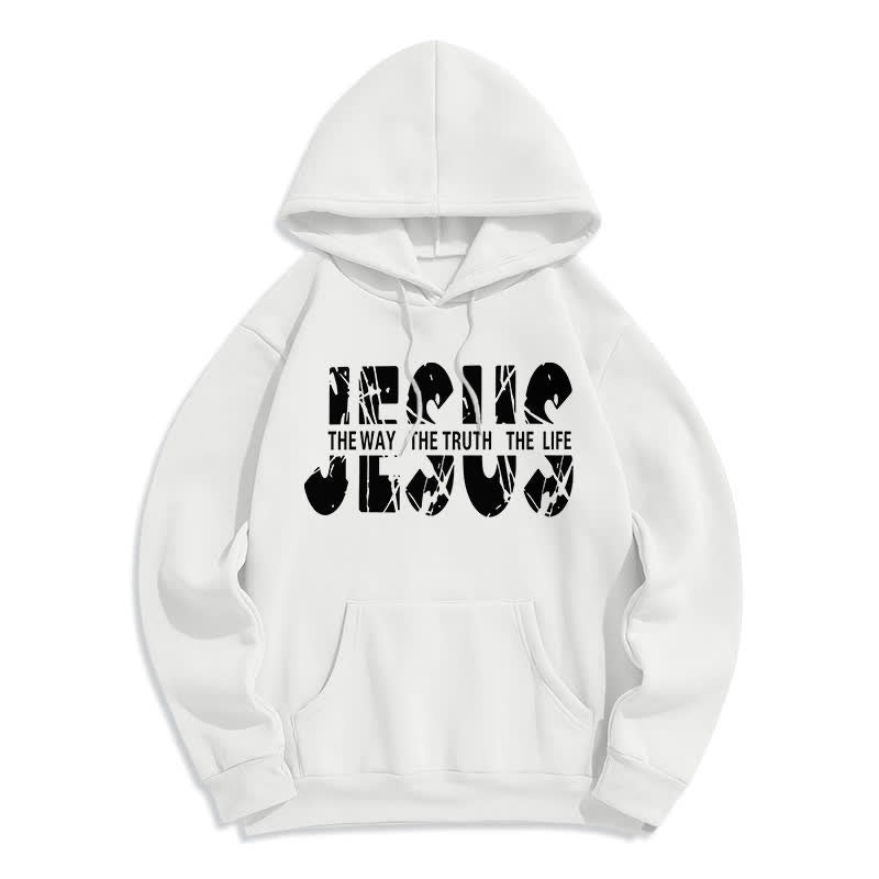 Christianartworkshop Jesus – Der Weg, die Wahrheit, das Leben – Fleece-Hoodie - Weiß - 2XL - image 1