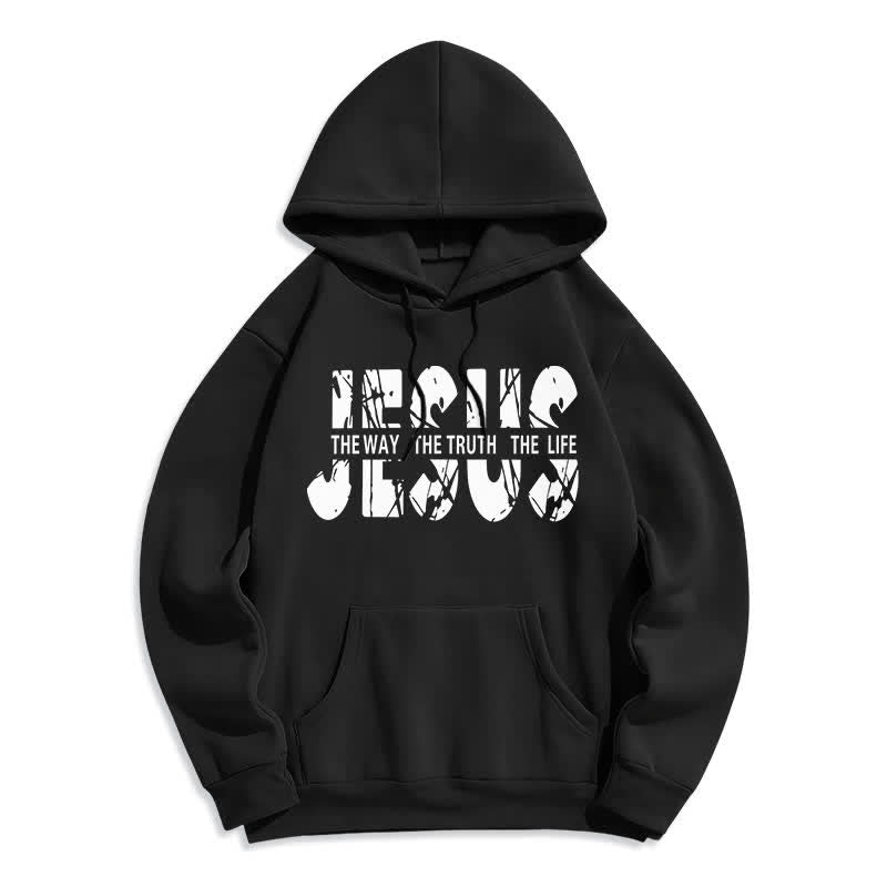 Christianartworkshop Jesus – Der Weg, die Wahrheit, das Leben – Fleece-Hoodie - Schwarz - 2XL - image 2