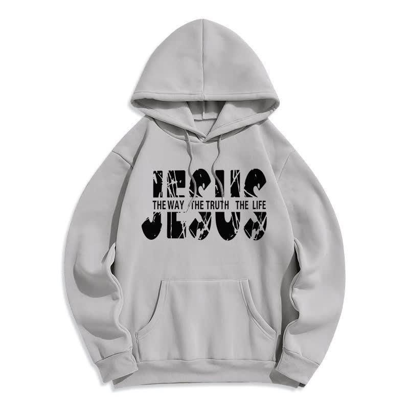 Christianartworkshop Jesus – Der Weg, die Wahrheit, das Leben – Fleece-Hoodie - Grau - 2XL - image 0