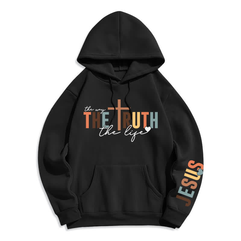 Christianartworkshop Der Wahrheit Jesus Kreuz Fleece Pullover Hoodie - Schwarz - 2XL - image 1
