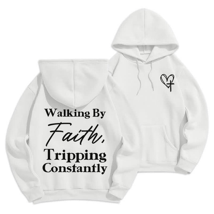 Christianartworkshop Walking By Faith Oversized Fleece Pullover Hoodie - Weiß - 2XL - image 15