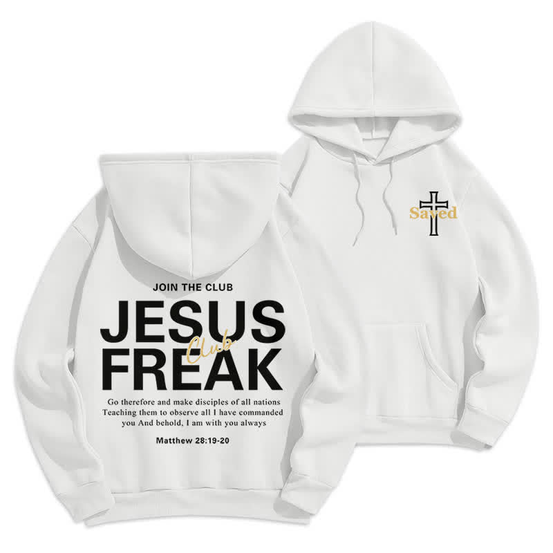 Christianartworkshop Jesus Freak Saved Oversized Fleece Pullover Hoodie - Weiß - 2XL - image 3